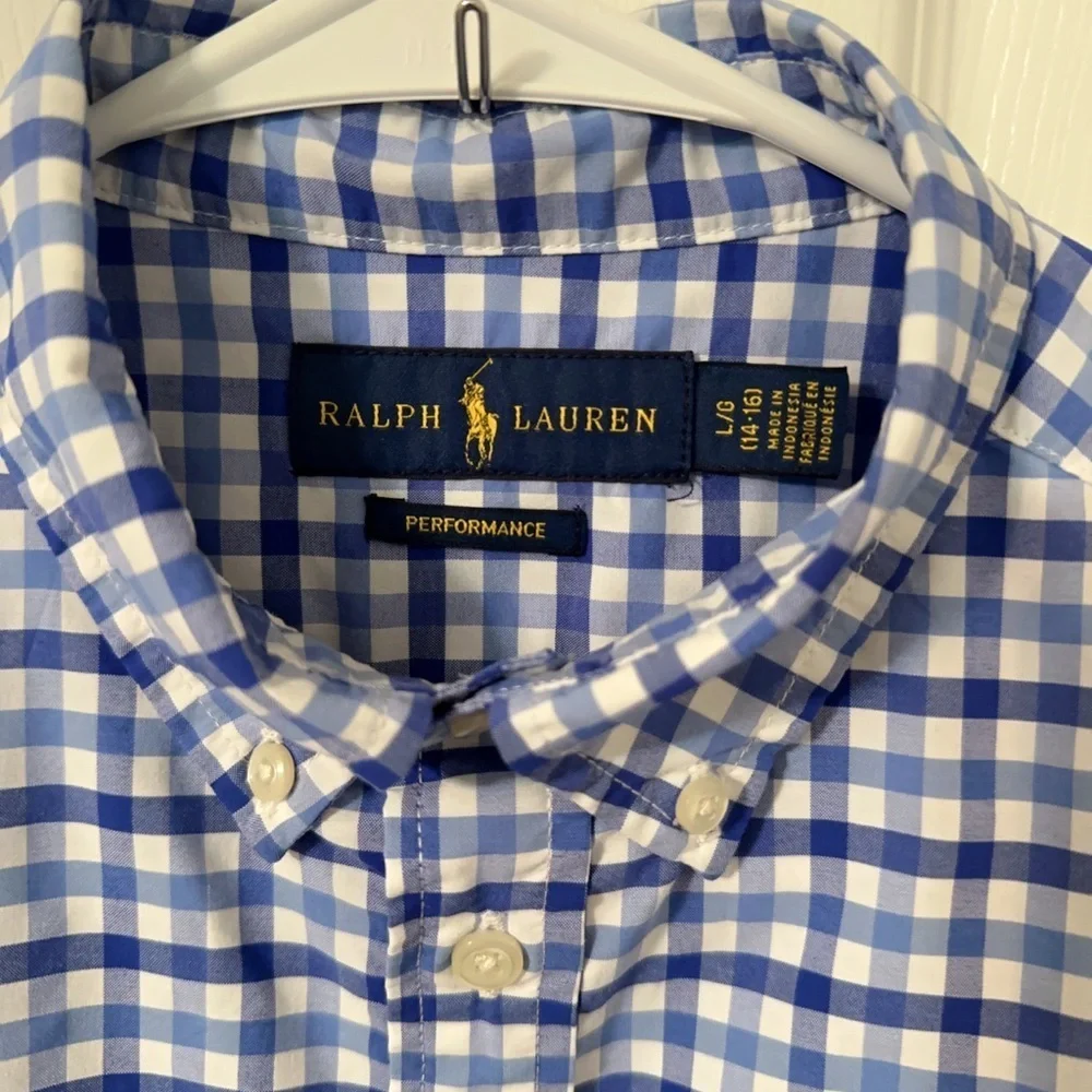Ralph Lauren Blue and White  Big Boys Shirt